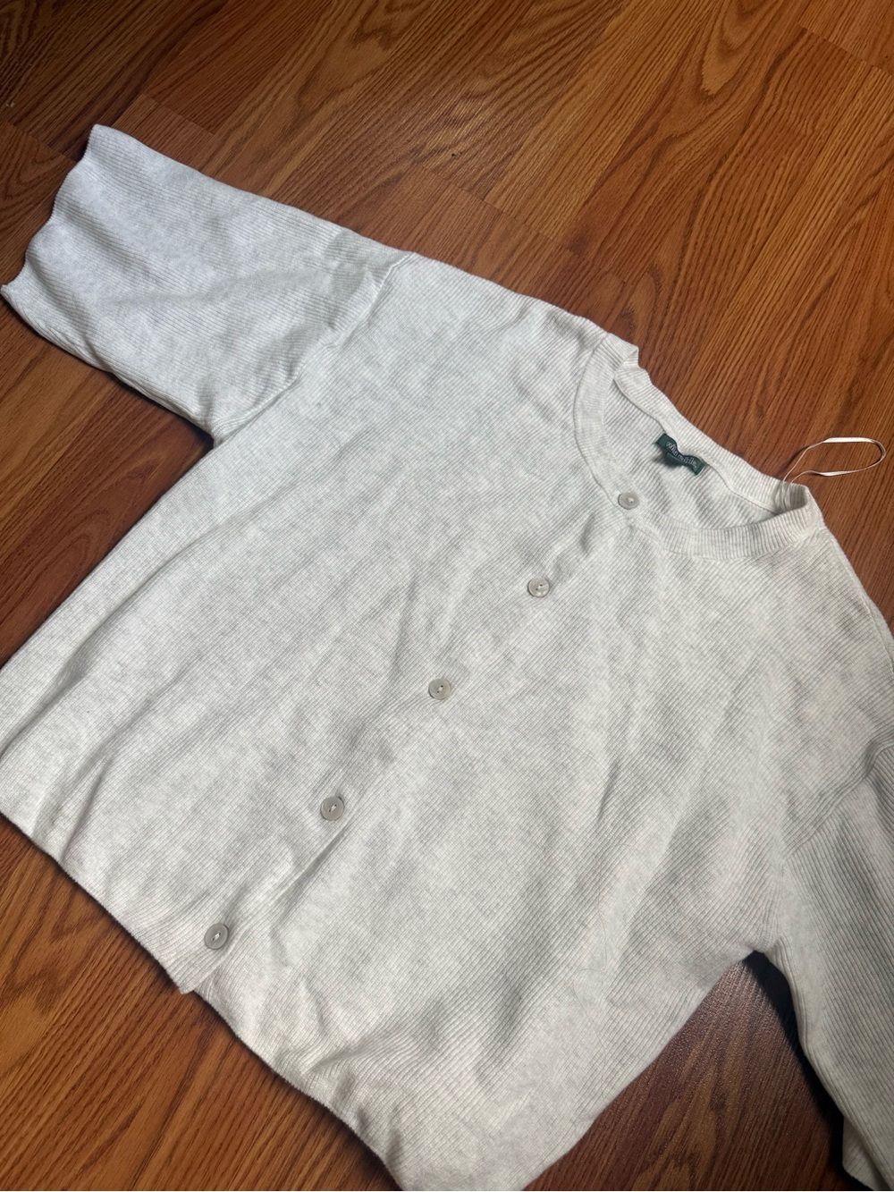 Women’s Light Gray Button-Front Sweater